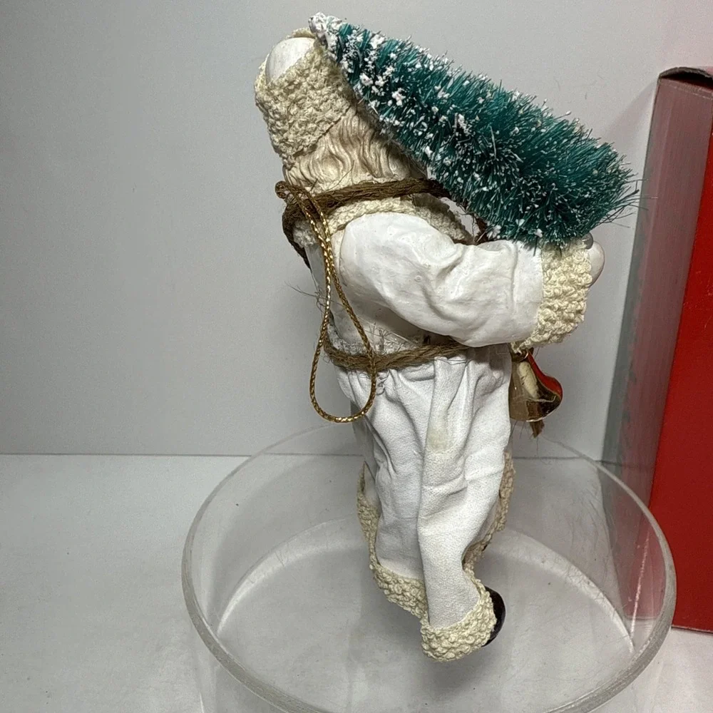 Clothtique Possible Dreams Santa White and Gold Christmas Figure/Ornament 5-1/2